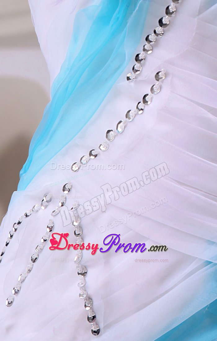 Mermaid Halter top Ruched Brush Train White Prom Party Dress