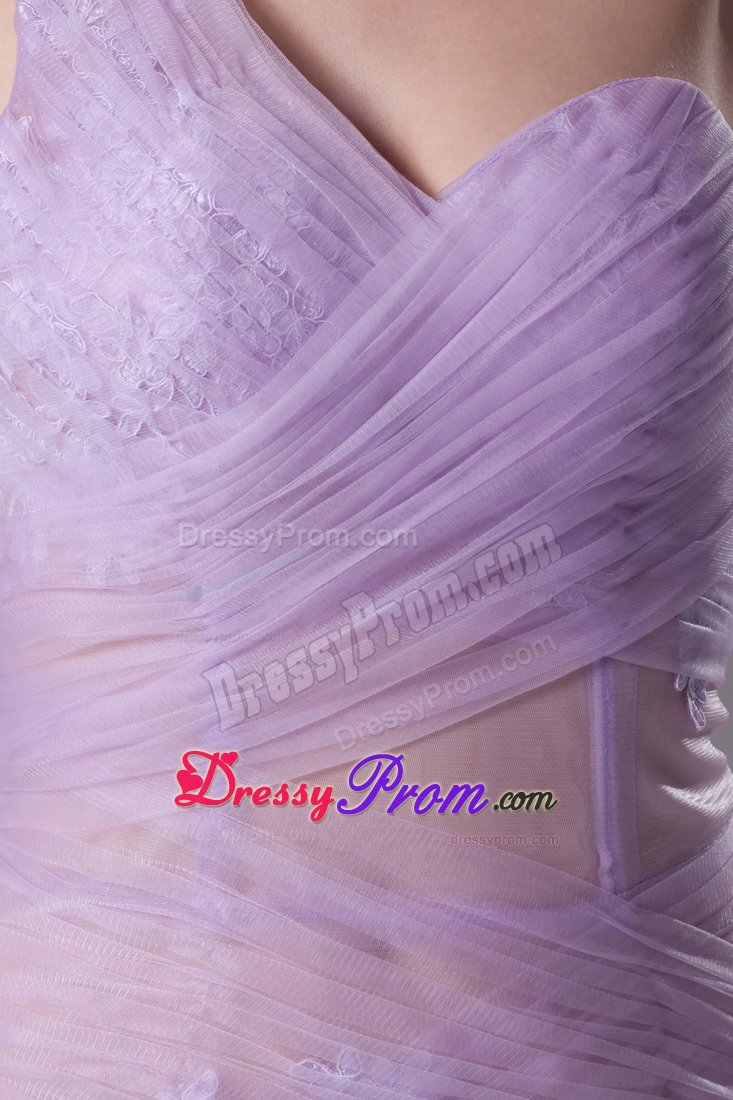 Modest Mermaid Lavender Appliques One Shoulder Prom Gown
