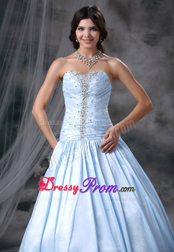 Hot Light Blue Sweetheart Beaded Prom Dress in Warwickshire