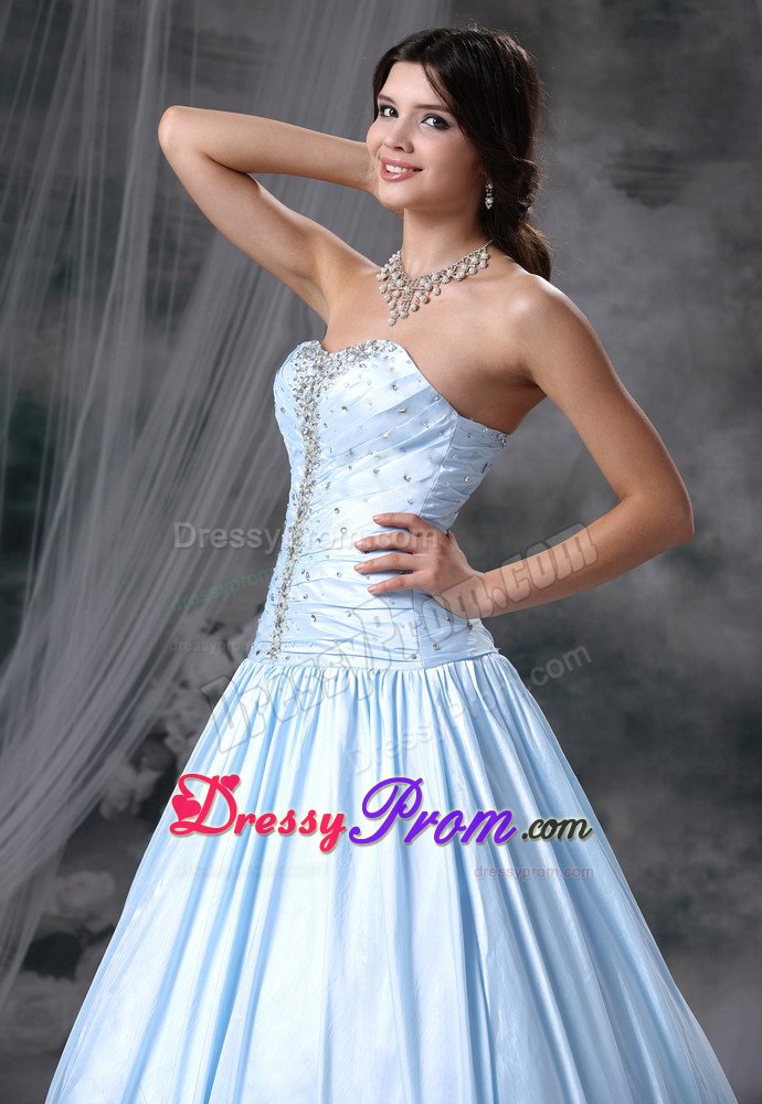 Hot Light Blue Sweetheart Beaded Prom Dress in Warwickshire