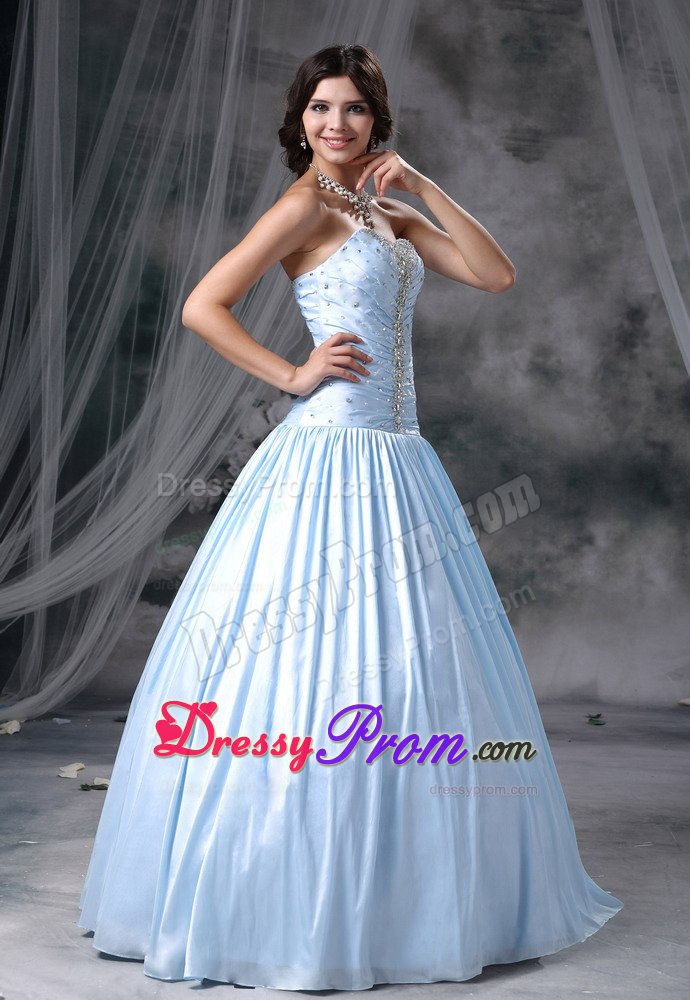 Hot Light Blue Sweetheart Beaded Prom Dress in Warwickshire