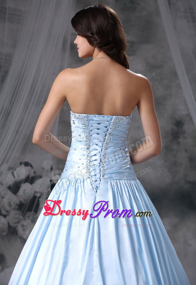 Hot Light Blue Sweetheart Beaded Prom Dress in Warwickshire