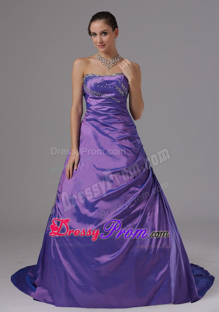A-line Strapless Beaded Prom Dress for Girls Colors to Choose