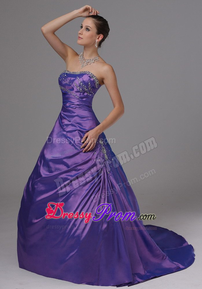 A-line Strapless Beaded Prom Dress for Girls Colors to Choose