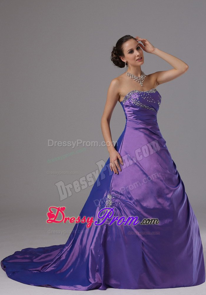 A-line Strapless Beaded Prom Dress for Girls Colors to Choose