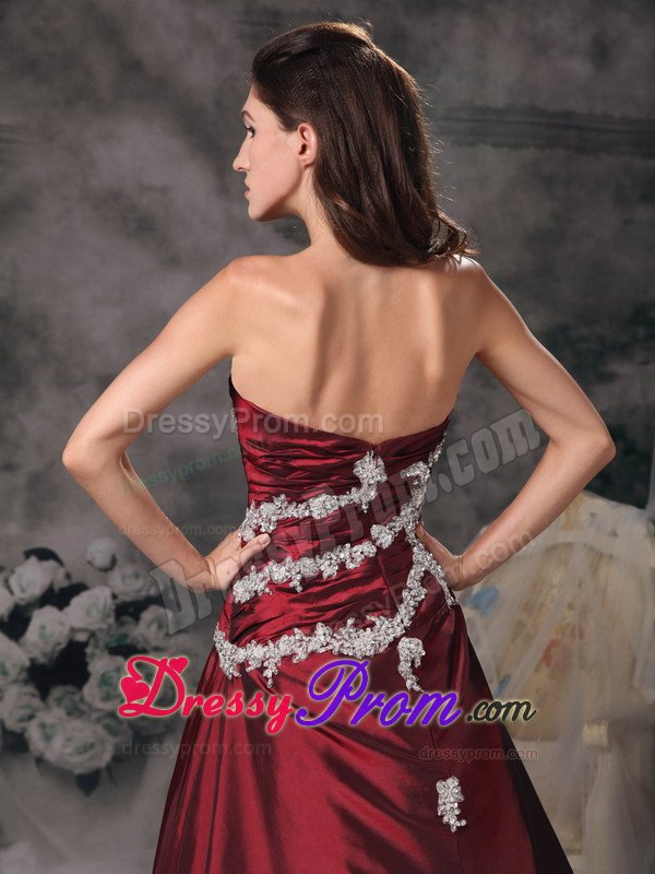 Strapless Appliqued Wine Red Prom Dress in West Midlands