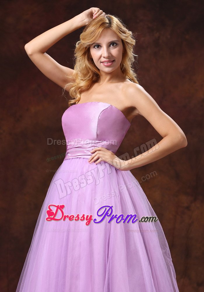 Recommended Campina Tulle Strapless Grande Prom Gowns in Lavender
