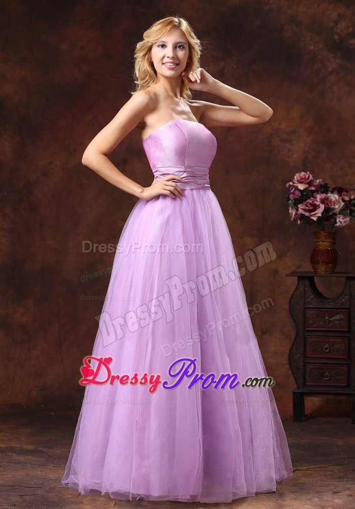 Recommended Campina Tulle Strapless Grande Prom Gowns in Lavender