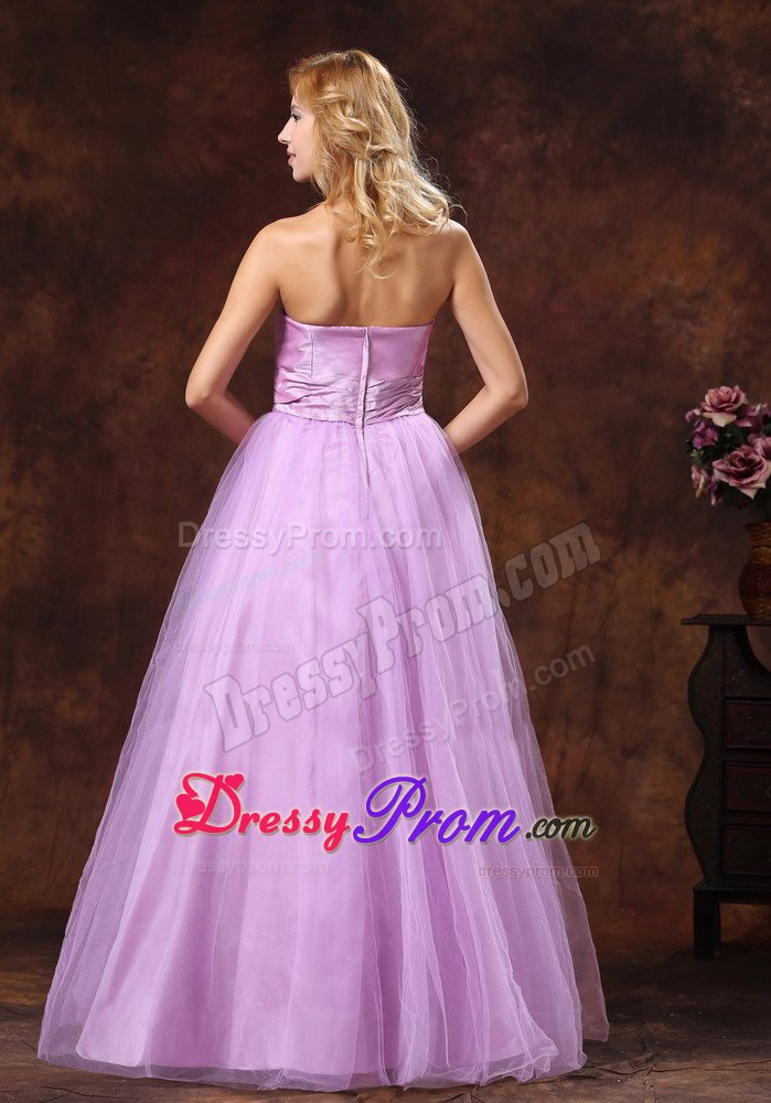 Recommended Campina Tulle Strapless Grande Prom Gowns in Lavender