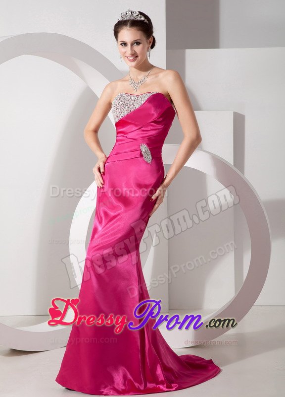 Sweetheart Beading Prom Dresses Sweep Train Lace up Back for Diadema