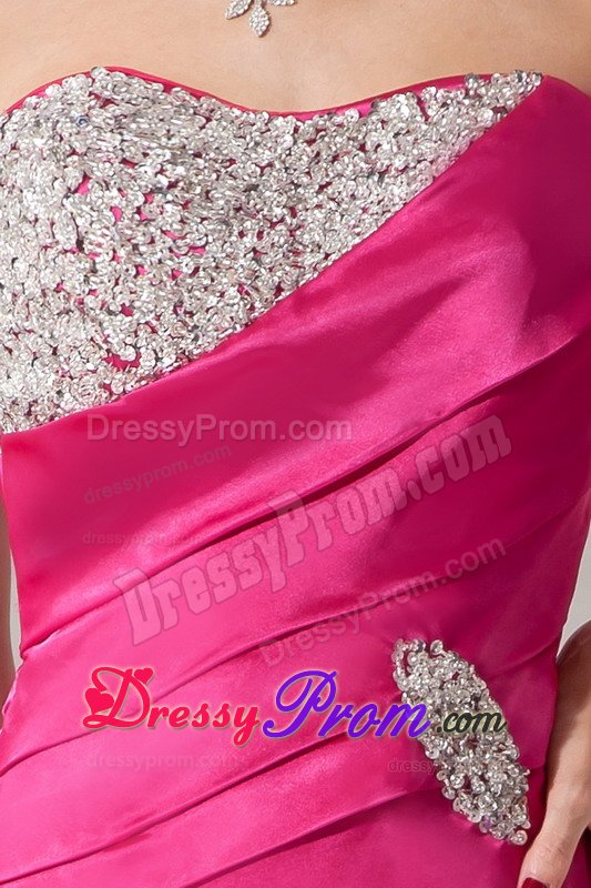 Sweetheart Beading Prom Dresses Sweep Train Lace up Back for Diadema