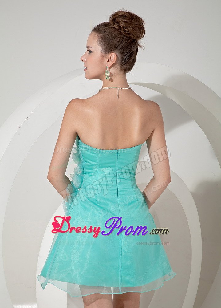 Porto Velho Strapless Prom Gown Dress Hand Made Flowers Mini-length