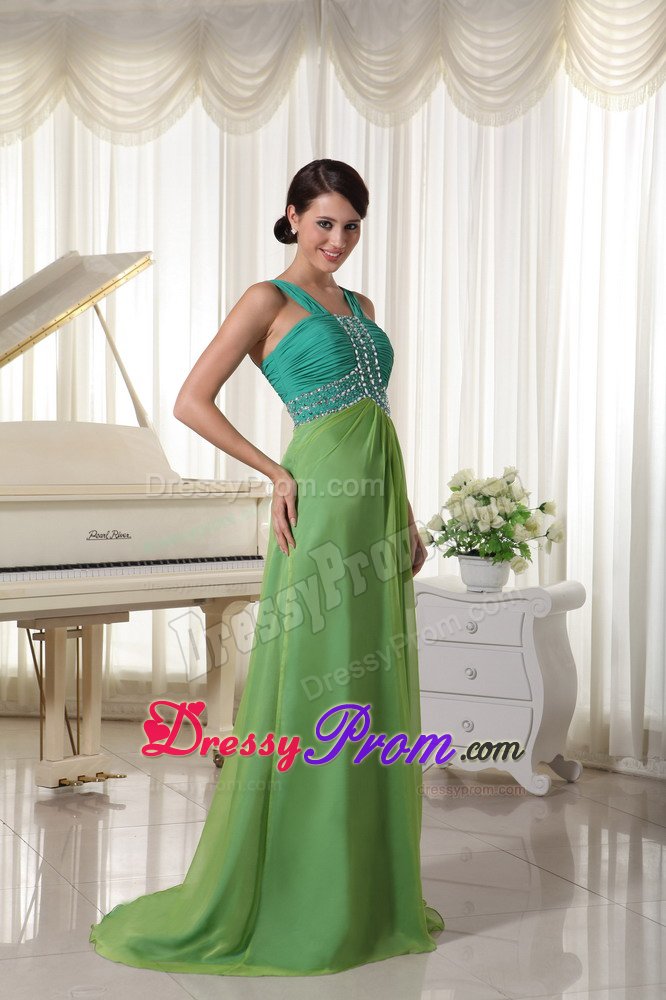Wide Straps Prom Gowns Ruches Beading in Sao Jose Do Rio Preto