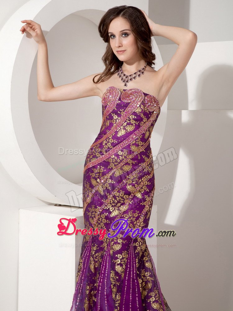 Latest Mermaid Strapless Prom Graduation Dress Sequins Sweep Train