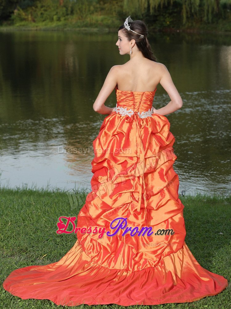 Custom Made Strapless Prom Homecoming Dresses High-low Pick-ups