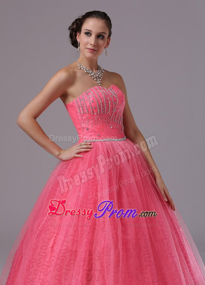 the Brand New Style Strapless Beaded Bodice Prom Gown Dress Tulle