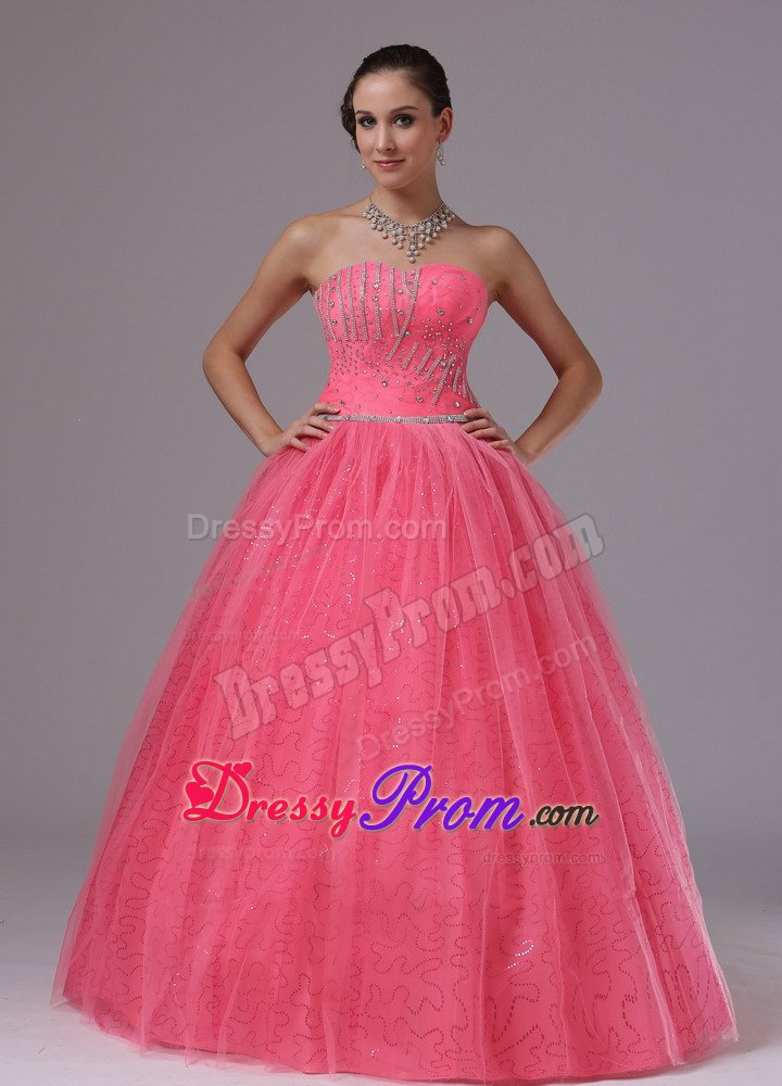 the Brand New Style Strapless Beaded Bodice Prom Gown Dress Tulle