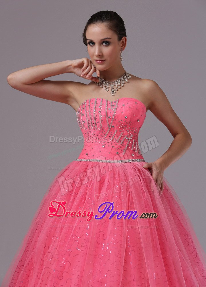the Brand New Style Strapless Beaded Bodice Prom Gown Dress Tulle