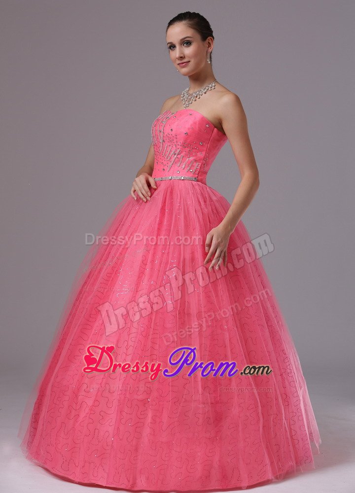the Brand New Style Strapless Beaded Bodice Prom Gown Dress Tulle