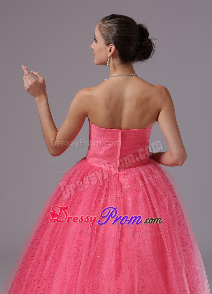 the Brand New Style Strapless Beaded Bodice Prom Gown Dress Tulle