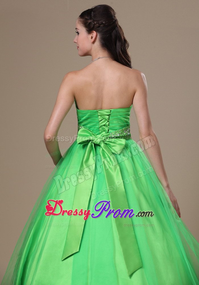 Customize Spring Green Prom Celebrity Dress Sweetheart Beaded Sash