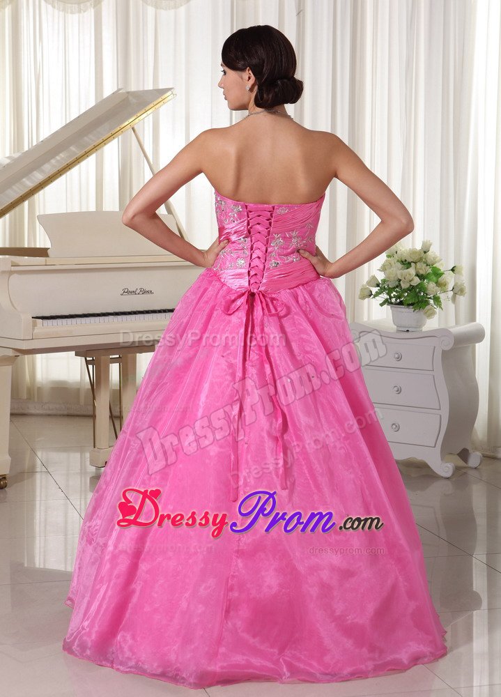Trendy Beaded Prom Holiday Dresses Embroidery Rose Pink in Santos