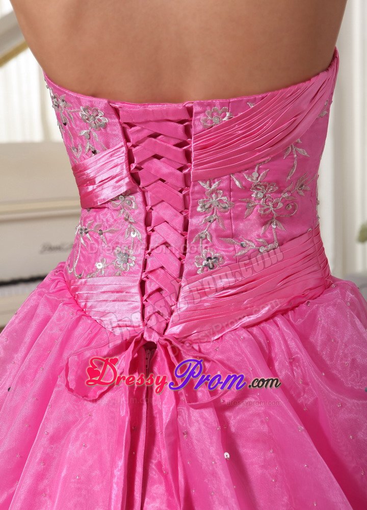 Trendy Beaded Prom Holiday Dresses Embroidery Rose Pink in Santos