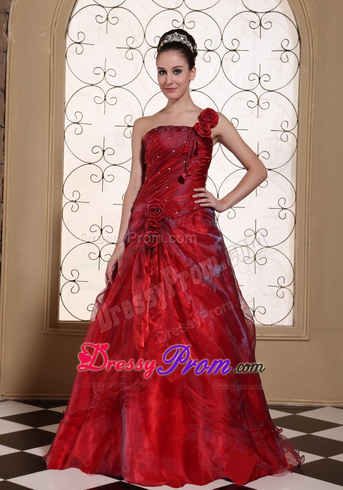 Exquisite Hand Made Flowers Prom Gown Dress one Shoulder in Betim