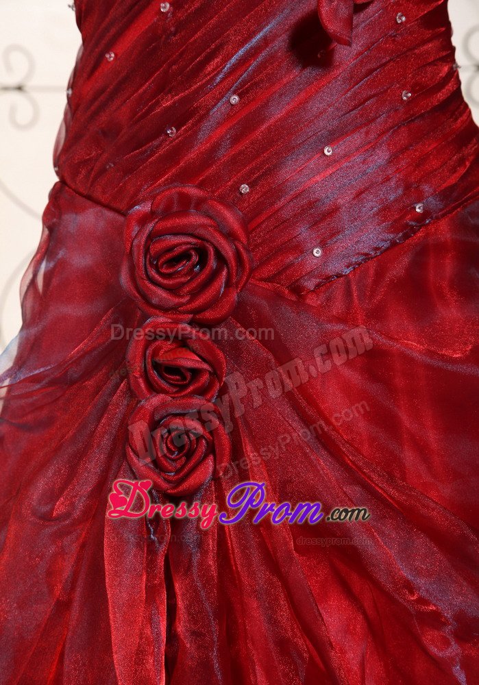 Exquisite Hand Made Flowers Prom Gown Dress one Shoulder in Betim
