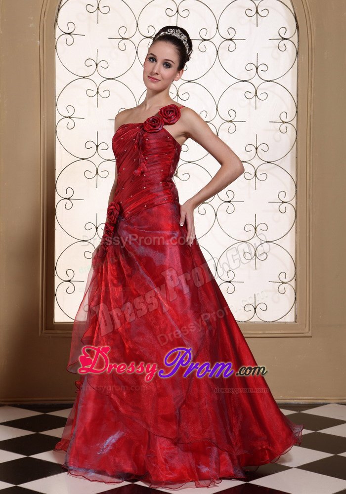 Exquisite Hand Made Flowers Prom Gown Dress one Shoulder in Betim