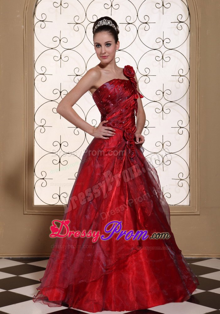 Exquisite Hand Made Flowers Prom Gown Dress one Shoulder in Betim