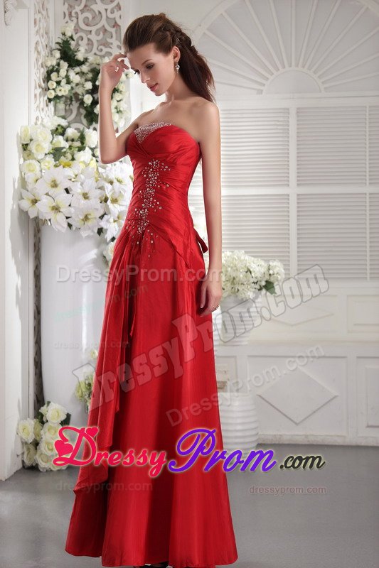 Perfect Strapless Beaded Prom Homecoming Dress Lace up Back in Red