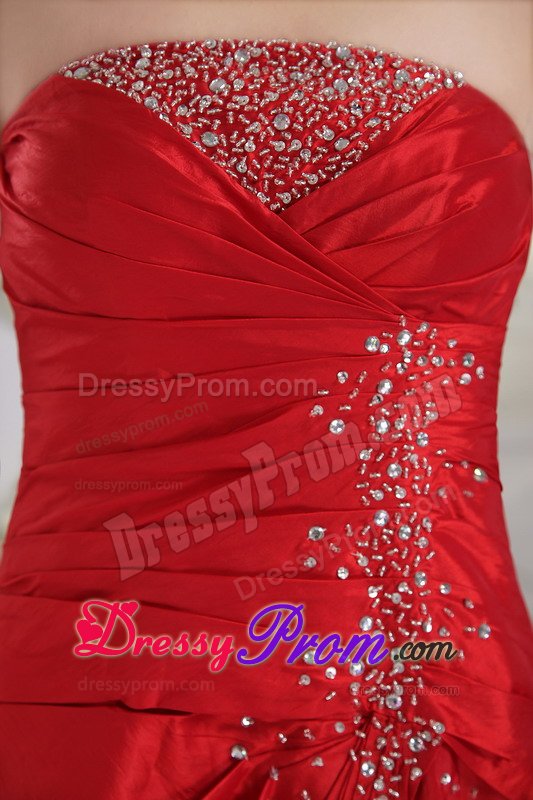 Perfect Strapless Beaded Prom Homecoming Dress Lace up Back in Red