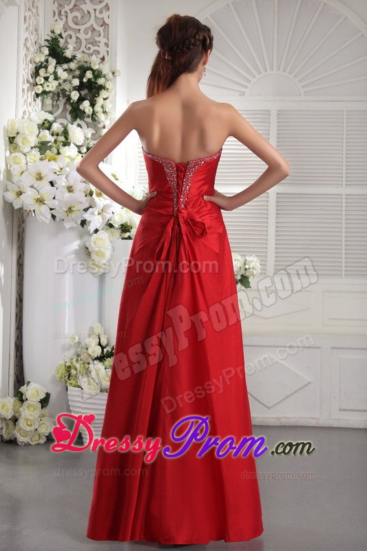 Perfect Strapless Beaded Prom Homecoming Dress Lace up Back in Red