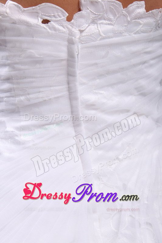 Angel White Prom Party Dresses Strapless High-low with Zipper up Back