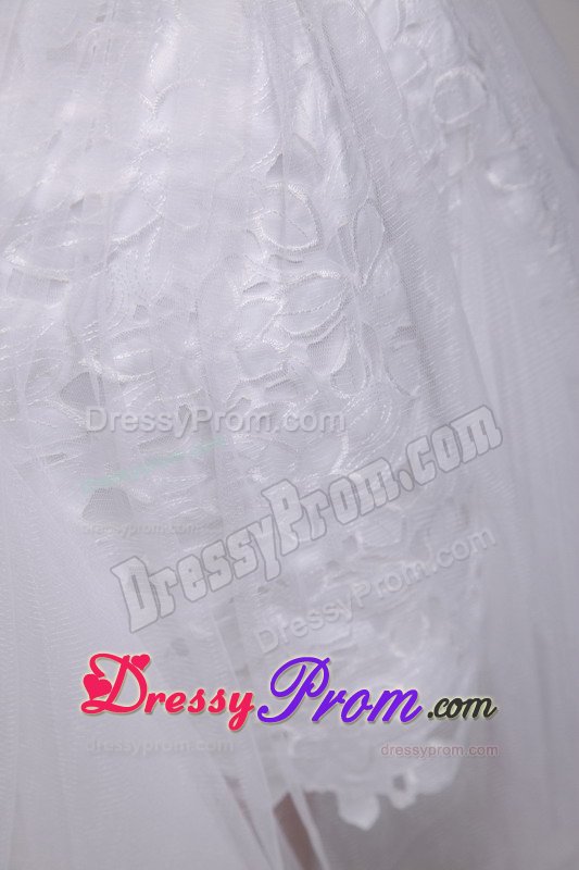 Angel White Prom Party Dresses Strapless High-low with Zipper up Back