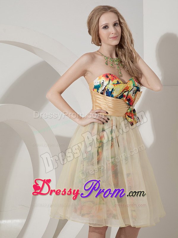 Multi-Colored Joinville Beaded Prom Formal Dress with Sash Mini-length