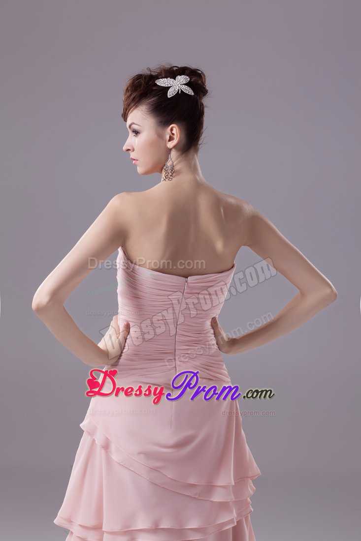 Hot Zipper-up Ruching Prom Homecoming Dress Appliques Ankle-length