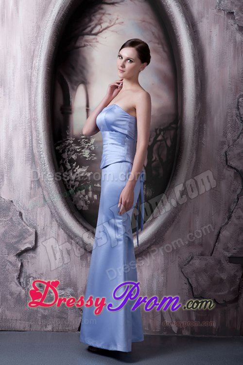 Brand New Style Ankle-length Prom Gown Dress Lace up Back Strapless