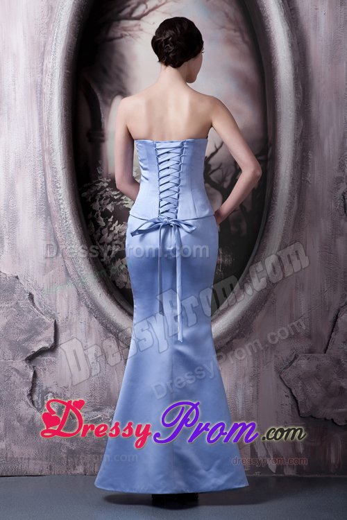 Brand New Style Ankle-length Prom Gown Dress Lace up Back Strapless