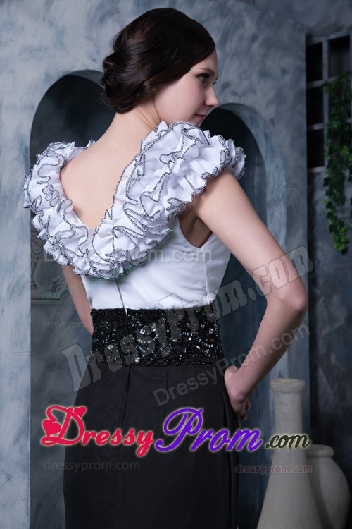 New Ruffled V-neck Prom Dress Sweep Train for Aparecida de Goianiade