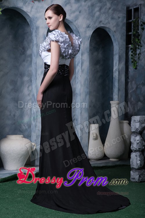 New Ruffled V-neck Prom Dress Sweep Train for Aparecida de Goianiade