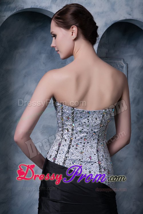 Popular Black A-line Beaded Prom Holiday Dress Brush Train Sweetheart
