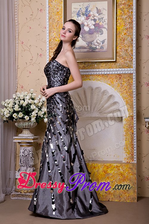 Classy Strapless Prom Celebrity Dress Sequins Floor-length Lace up Back