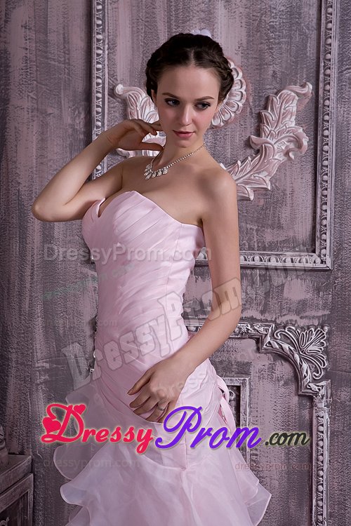 Princess Multi-tiered Ruffles Prom Homecoming Dresses Beading in Pink