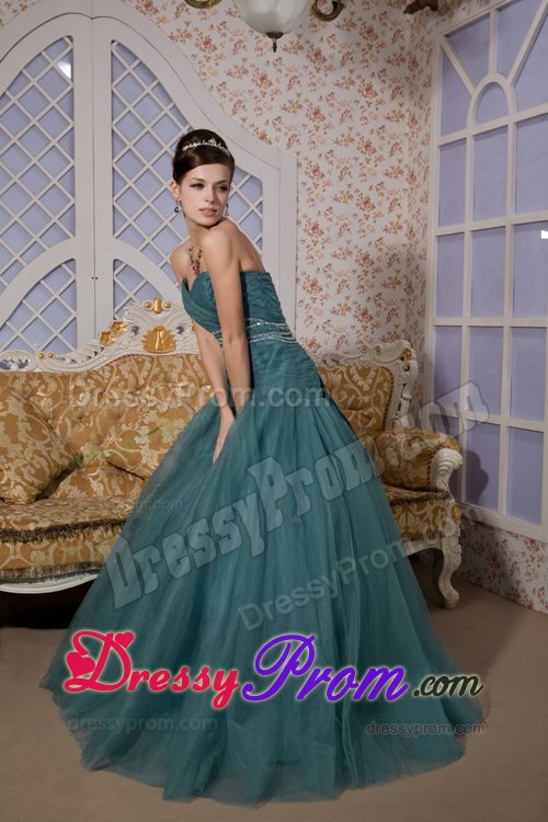 Impressive Beading Prom Evening Dresses Sweetheart Brush Train in Tulle