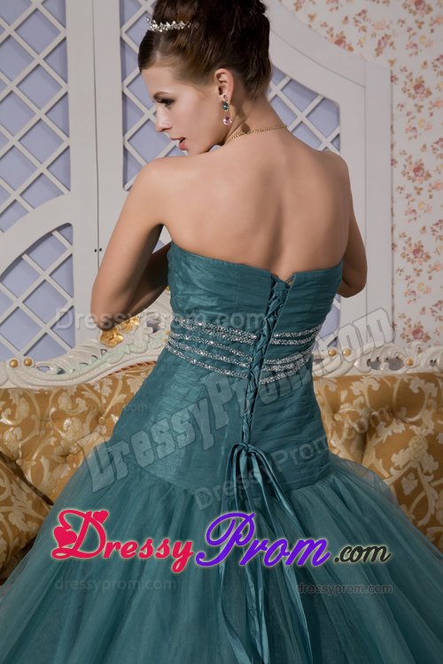 Impressive Beading Prom Evening Dresses Sweetheart Brush Train in Tulle