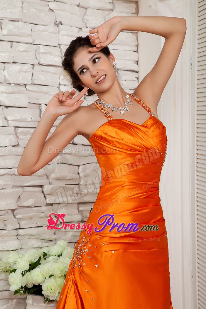 Beautiful Beaded Straps Prom Celebrity Dresses Sweetheart Sweep Train