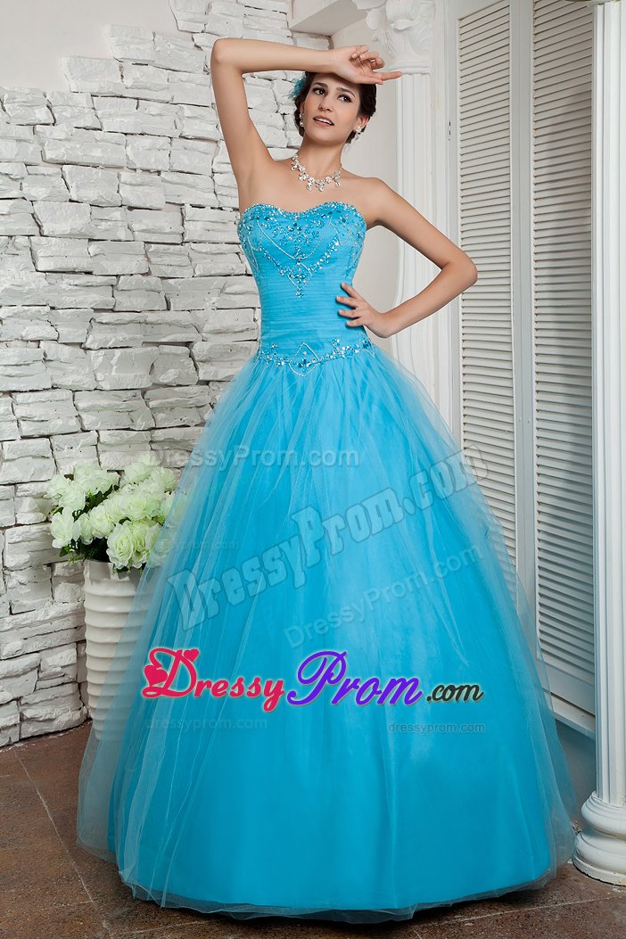 Cheap Beaded Prom Holiday Dresses Sweetheart Tulle with Floor-length