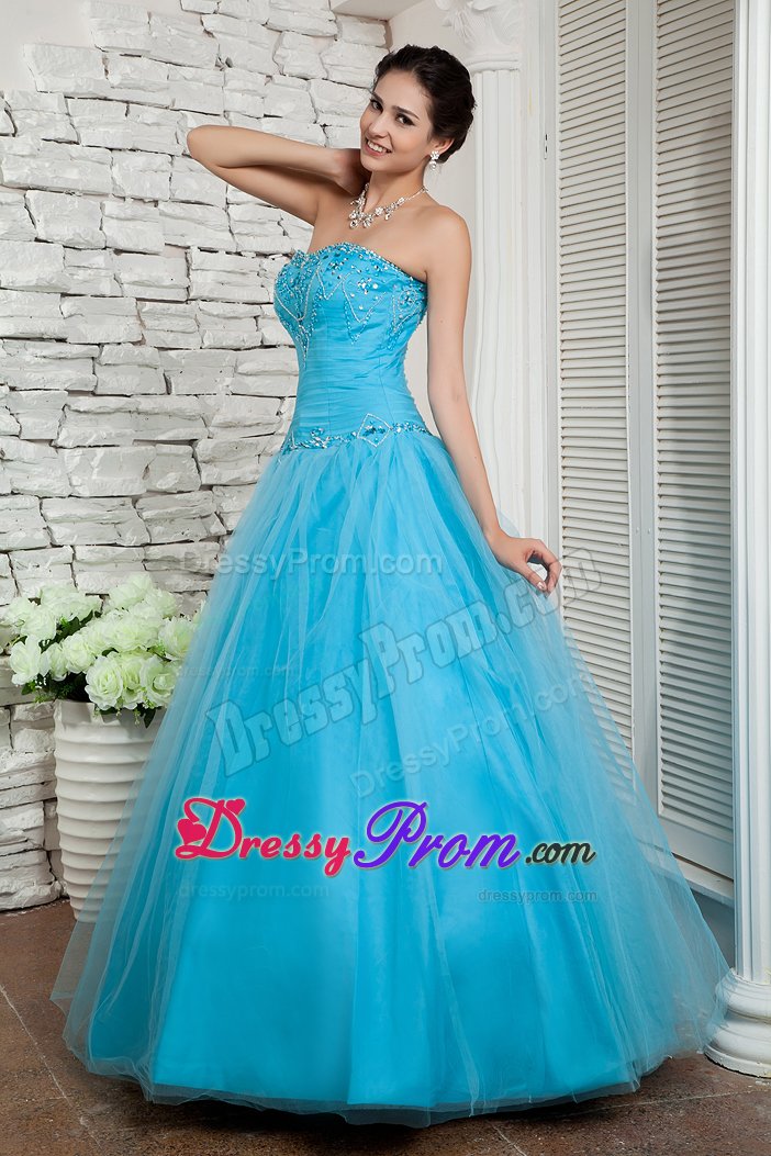 Cheap Beaded Prom Holiday Dresses Sweetheart Tulle with Floor-length